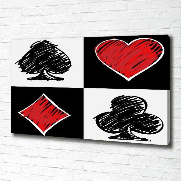 Fotocuadro en lienzo de alta calidad horizontal Palos de cartas