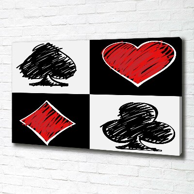 Fotocuadro en lienzo de alta calidad horizontal Palos de cartas