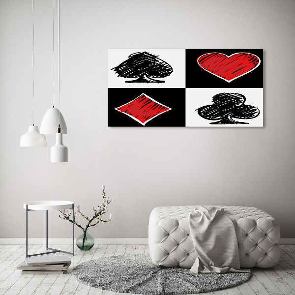 Fotocuadro en lienzo de alta calidad horizontal Palos de cartas