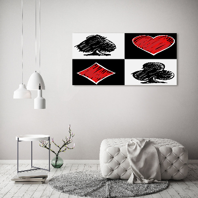 Fotocuadro en lienzo de alta calidad horizontal Palos de cartas