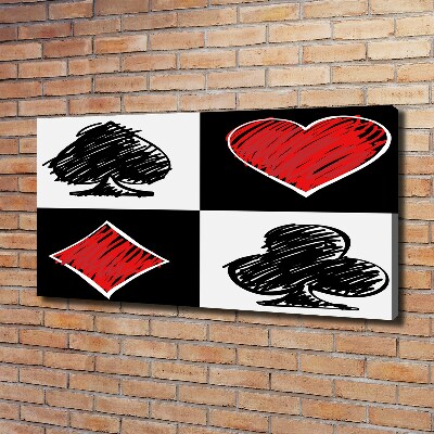 Fotocuadro en lienzo de alta calidad horizontal Palos de cartas