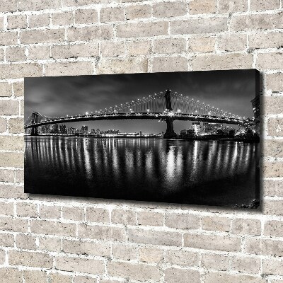 Fotocuadro en lienzo de alta calidad horizontal Manhattan de noche
