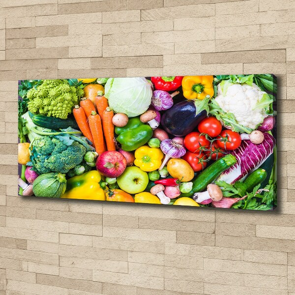 Cuadro canvas moderno de gran formato horizontal Verduras de colores