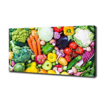 Cuadro canvas moderno de gran formato horizontal Verduras de colores