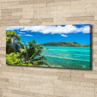 Cuadro canvas con impresión uv duradera horizontal Costa de Seychelles