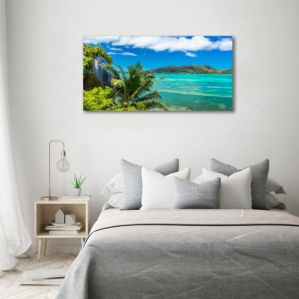 Cuadro canvas con impresión uv duradera horizontal Costa de Seychelles