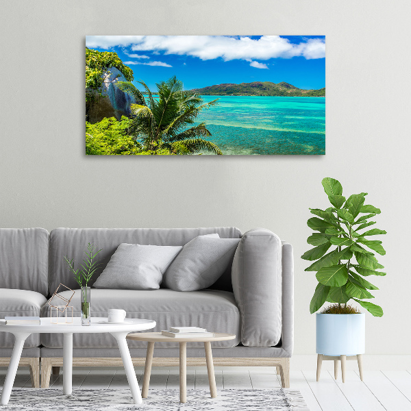 Cuadro canvas con impresión uv duradera horizontal Costa de Seychelles