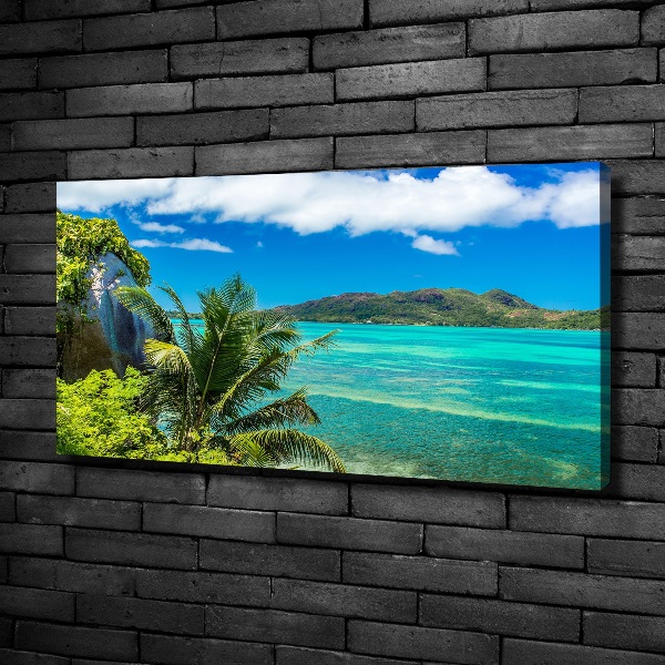 Cuadro canvas con impresión uv duradera horizontal Costa de Seychelles