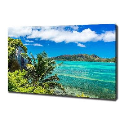 Cuadro canvas con impresión uv duradera horizontal Costa de Seychelles