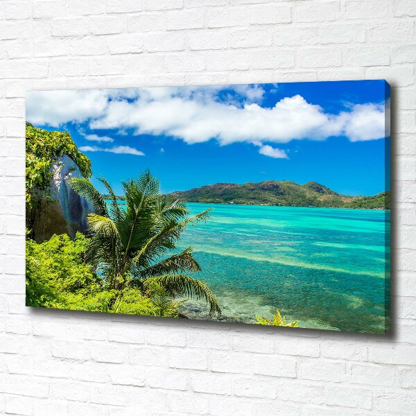Cuadro canvas con impresión uv duradera horizontal Costa de Seychelles