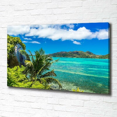 Cuadro canvas con impresión uv duradera horizontal Costa de Seychelles