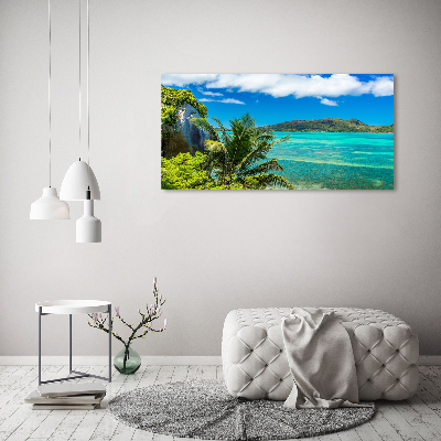 Cuadro canvas con impresión uv duradera horizontal Costa de Seychelles