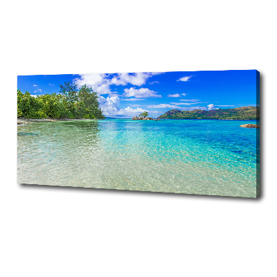 Cuadro canvas moderno de gran formato horizontal Playa de Seychelles