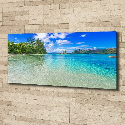Cuadro canvas moderno de gran formato horizontal Playa de Seychelles