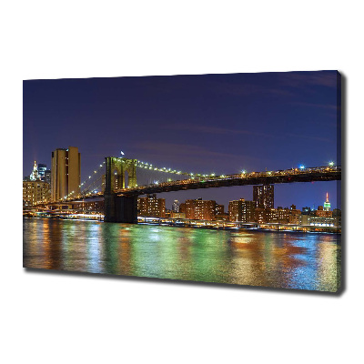 Cuadro canvas moderno de gran formato horizontal Manhattan de noche