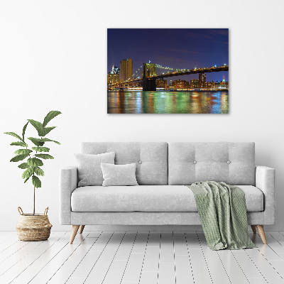 Cuadro canvas moderno de gran formato horizontal Manhattan de noche