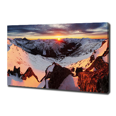 Fotocuadro en lienzo de alta calidad horizontal Montañas en invierno