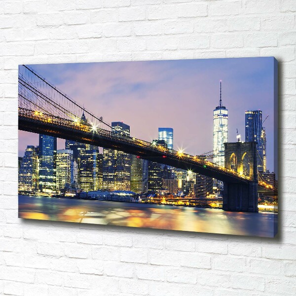 Cuadro canvas con impresión uv duradera horizontal Puente de Brooklyn