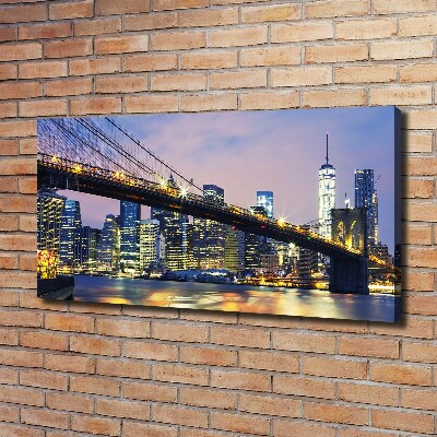 Cuadro canvas con impresión uv duradera horizontal Puente de Brooklyn