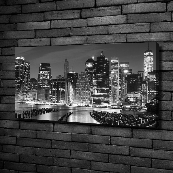Fotocuadro en lienzo de alta calidad horizontal Manhattan de noche