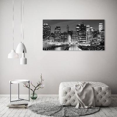 Fotocuadro en lienzo de alta calidad horizontal Manhattan de noche