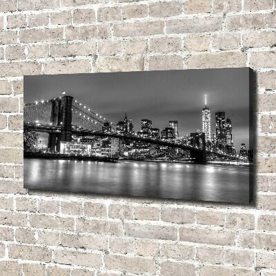 Cuadro canvas con impresión uv duradera horizontal Puente de Brooklyn