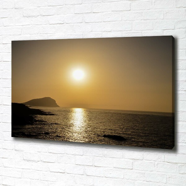 Cuadro canvas con impresión uv duradera horizontal Mar al atardecer
