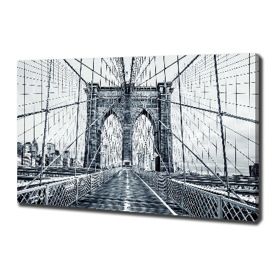Cuadro canvas moderno de gran formato horizontal Puente de Brooklyn