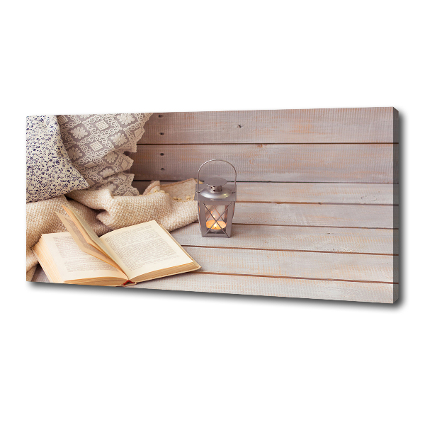Fotocuadro en lienzo de alta calidad horizontal Relajarse con un libro