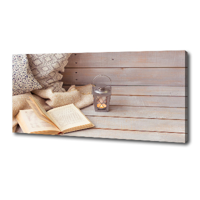 Fotocuadro en lienzo de alta calidad horizontal Relajarse con un libro