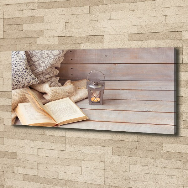 Fotocuadro en lienzo de alta calidad horizontal Relajarse con un libro