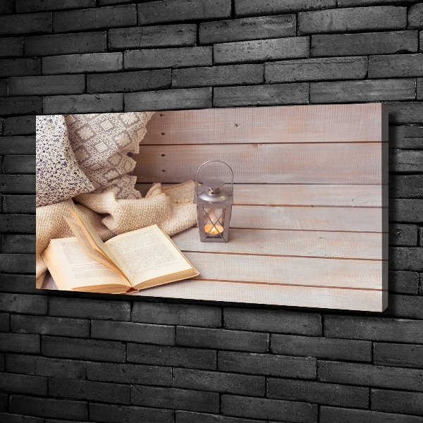 Fotocuadro en lienzo de alta calidad horizontal Relajarse con un libro