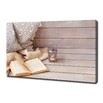 Fotocuadro en lienzo de alta calidad horizontal Relajarse con un libro