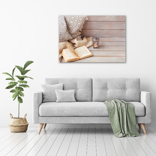 Fotocuadro en lienzo de alta calidad horizontal Relajarse con un libro