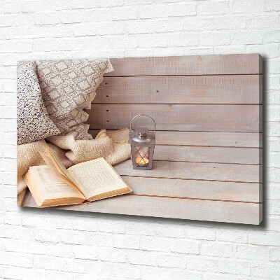 Fotocuadro en lienzo de alta calidad horizontal Relajarse con un libro