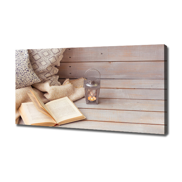 Fotocuadro en lienzo de alta calidad horizontal Relajarse con un libro