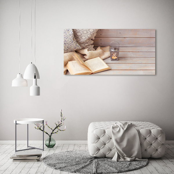 Fotocuadro en lienzo de alta calidad horizontal Relajarse con un libro