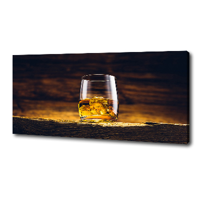 Cuadro canvas con impresión uv duradera horizontal Bourbon en un vaso