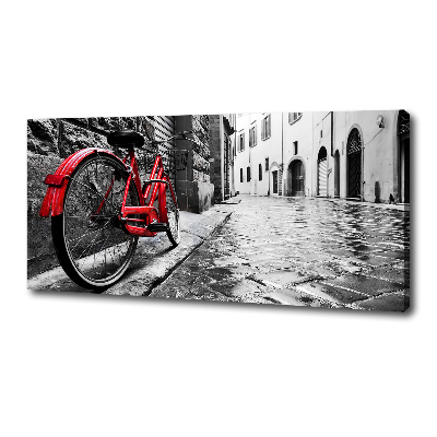 Cuadro canvas moderno de gran formato horizontal Bicicleta roja