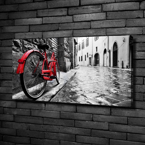 Cuadro canvas moderno de gran formato horizontal Bicicleta roja