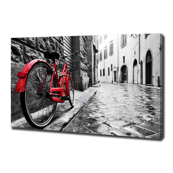 Cuadro canvas moderno de gran formato horizontal Bicicleta roja