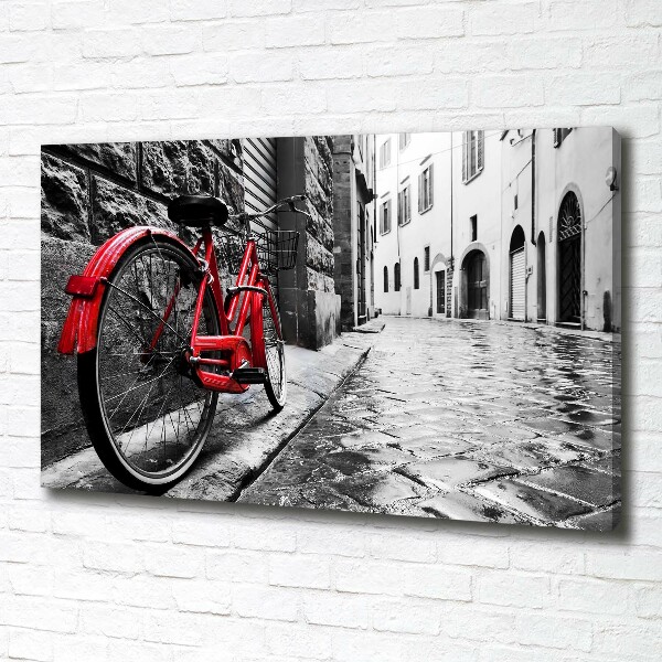 Cuadro canvas moderno de gran formato horizontal Bicicleta roja