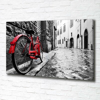 Cuadro canvas moderno de gran formato horizontal Bicicleta roja