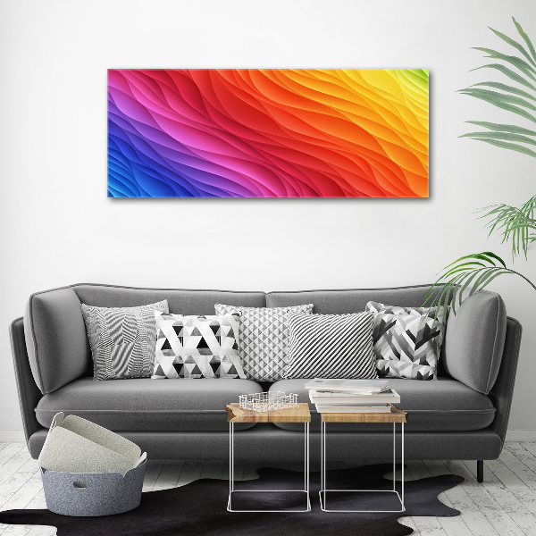 Cuadro canvas con impresión uv duradera horizontal Ondas de colores