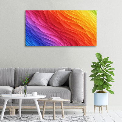 Cuadro canvas con impresión uv duradera horizontal Ondas de colores
