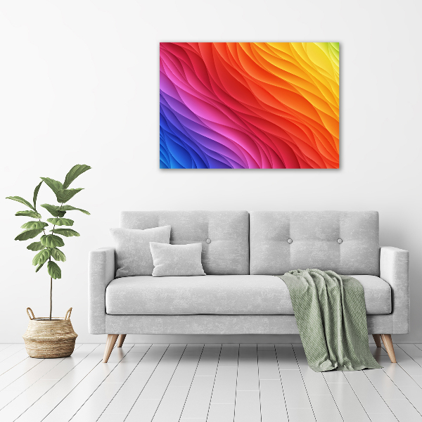 Cuadro canvas con impresión uv duradera horizontal Ondas de colores