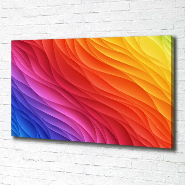 Cuadro canvas con impresión uv duradera horizontal Ondas de colores