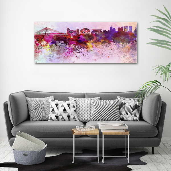 Cuadro canvas con impresión uv duradera horizontal Varsovia colorida