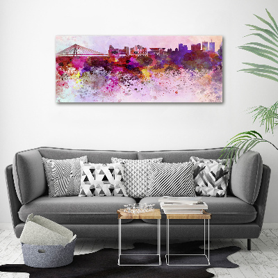 Cuadro canvas con impresión uv duradera horizontal Varsovia colorida