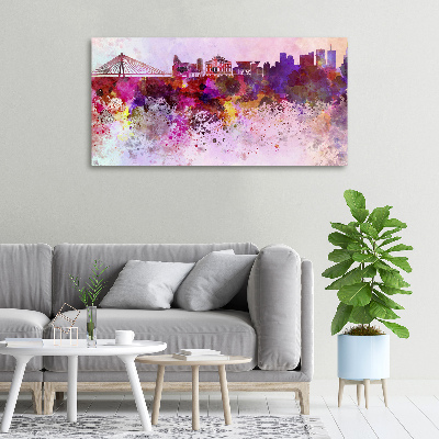 Cuadro canvas con impresión uv duradera horizontal Varsovia colorida